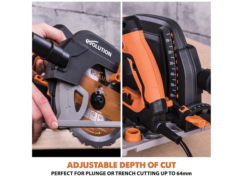 Evolution R185CCSX+ Circular Track Saw 185mm 1600W 240V EVLR185CSXP