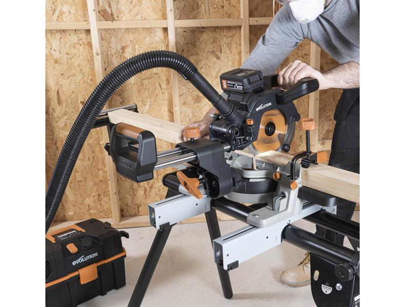 Evolution EXT Sliding Mitre Saw 18V 1 x 4.0Ah Li-ion 185 x 20mm R185SMS-Li