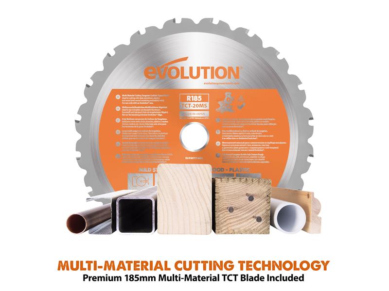 Evolution R185SMS-Li EXT Sliding Mitre Saw 18V Bare Unit EVLR18SMSN