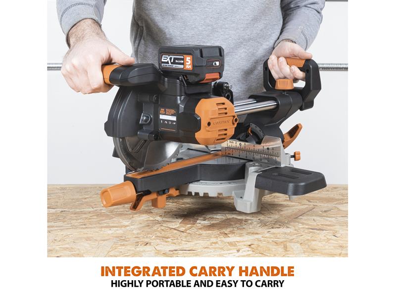 Evolution R185SMS-Li EXT Sliding Mitre Saw 18V Bare Unit EVLR18SMSN