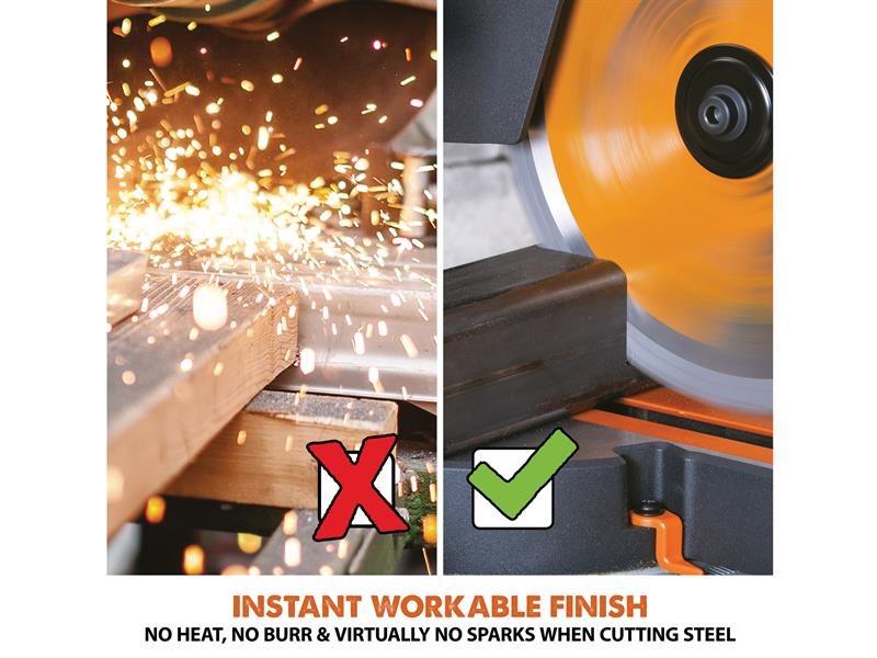 Evolution R210SMS-300+ Pro Multi-Material Sliding Mitre Saw 210mm 1500W 110V EVLR210S300L