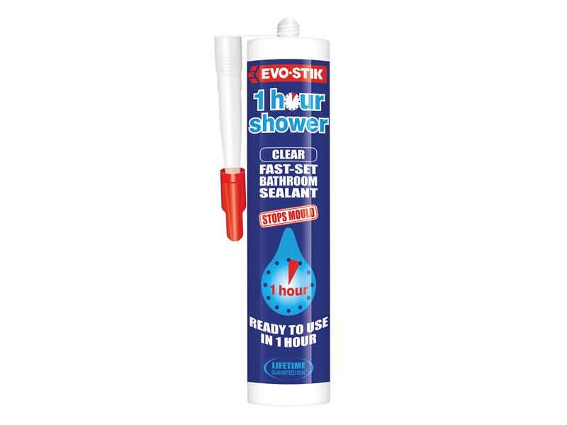 EVO-STIK 1 Hour Shower Sealant Clear 310ml EVO1HSCLEAR