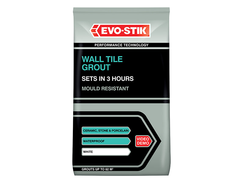 EVO-STIK Wall Tile Grout Mould Resistant White 500g EVO478701
