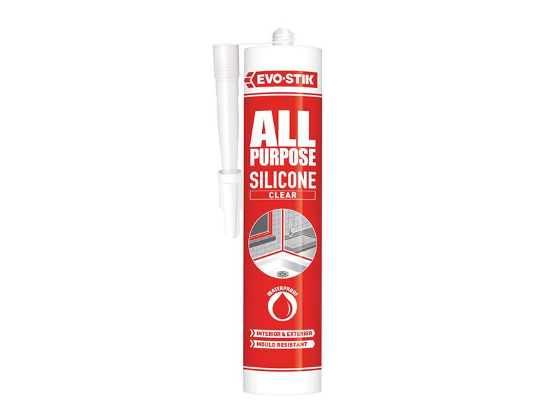 EVO-STIK 112896 All Purpose Flex Silicone Sealant Clear C20 EVOAPFSSC