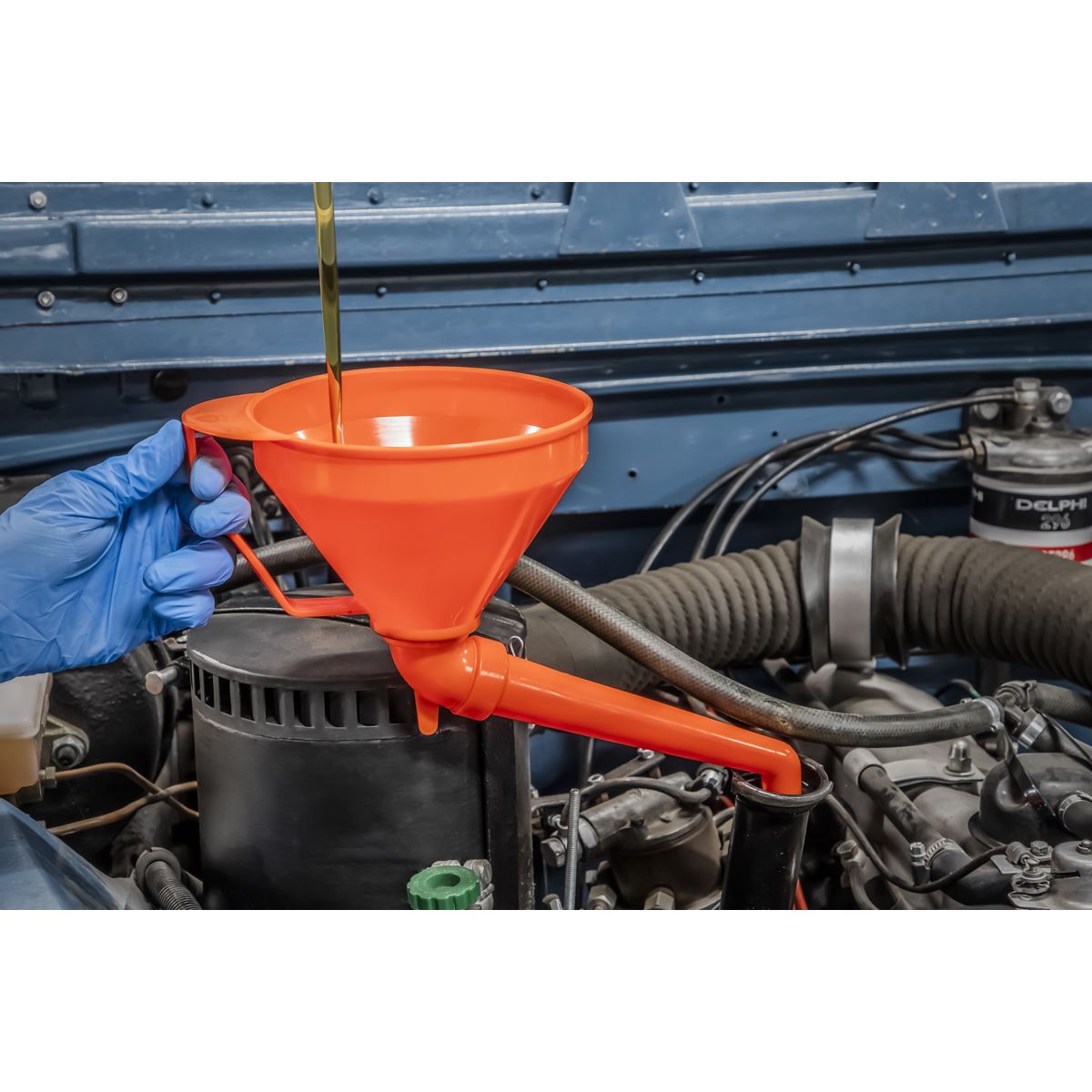 Sealey Funnel with Fixed Offset Spout & Filter Medium �160mm F16