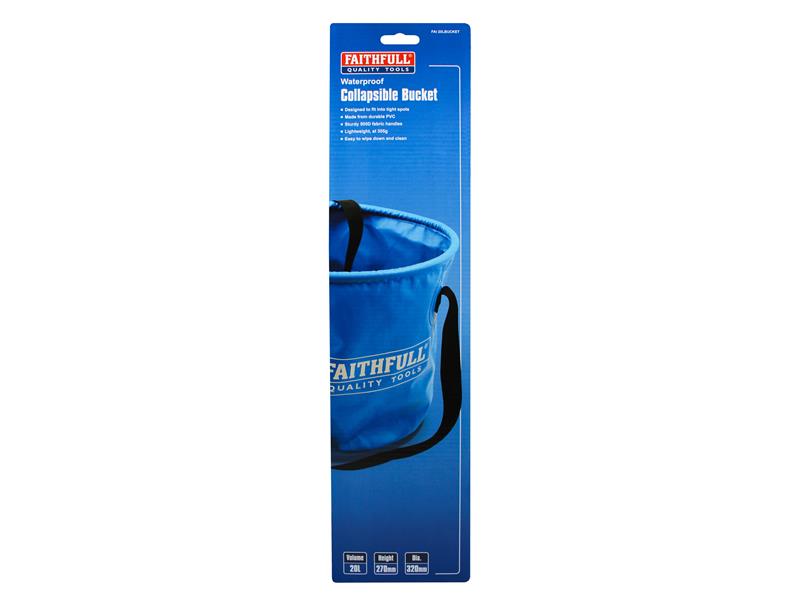 Faithfull Waterproof Collapsible Bucket 20L Dia 32cm Height 27cm FAI20LBUCKET