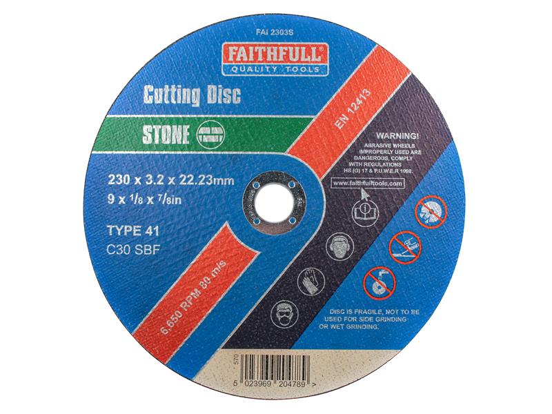 Faithfull Stone Cut Off Disc 230 x 3.2 x 22.23mm FAI2303S