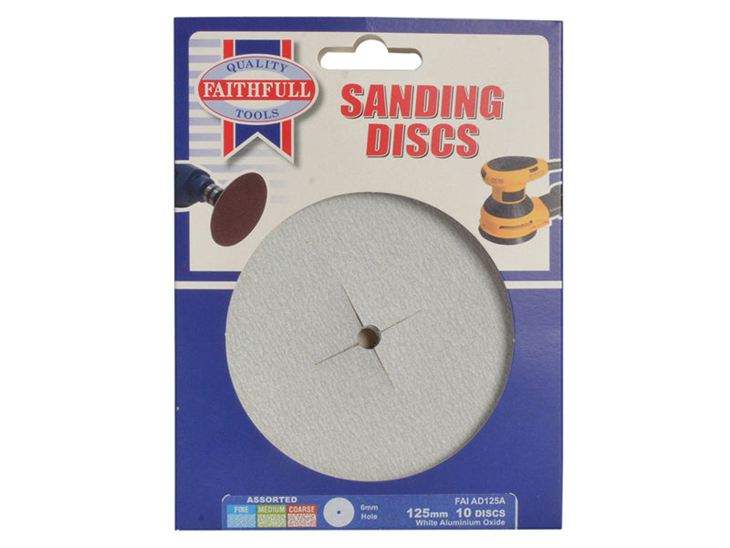 Faithfull Paper Sanding Disc 6 x 125mm Fine (Pack 5) FAIAD125F