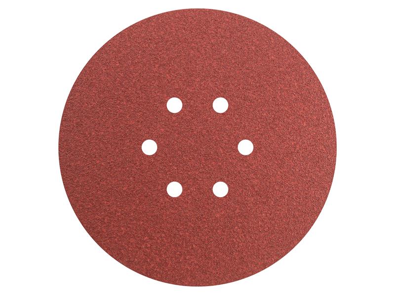 Faithfull Hook & Loop Sanding Disc DID2 Holed 150mm x 80G (Pack 5) FAIADHL150M