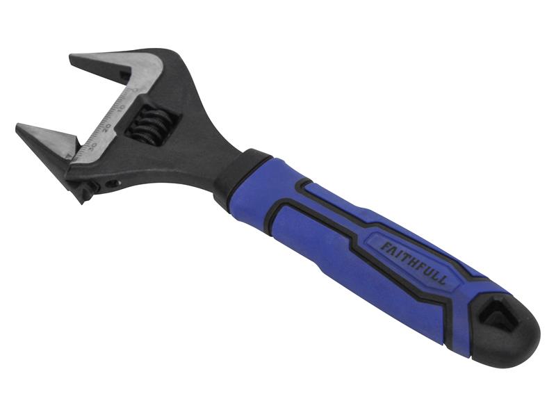Faithfull Wide Mouth Adjustable Spanner 200mm Jaw capacity 39mm FAIAS200W39