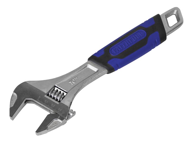 Faithfull Contract Adjustable Spanner 250mm 10in Jaw Capacity 35mm FAIAS250C