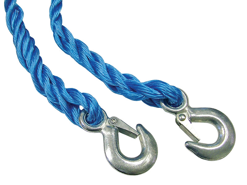 Faithfull Tow Rope 4m Metal Hooks 2 Tonne FAIAUTR2TON