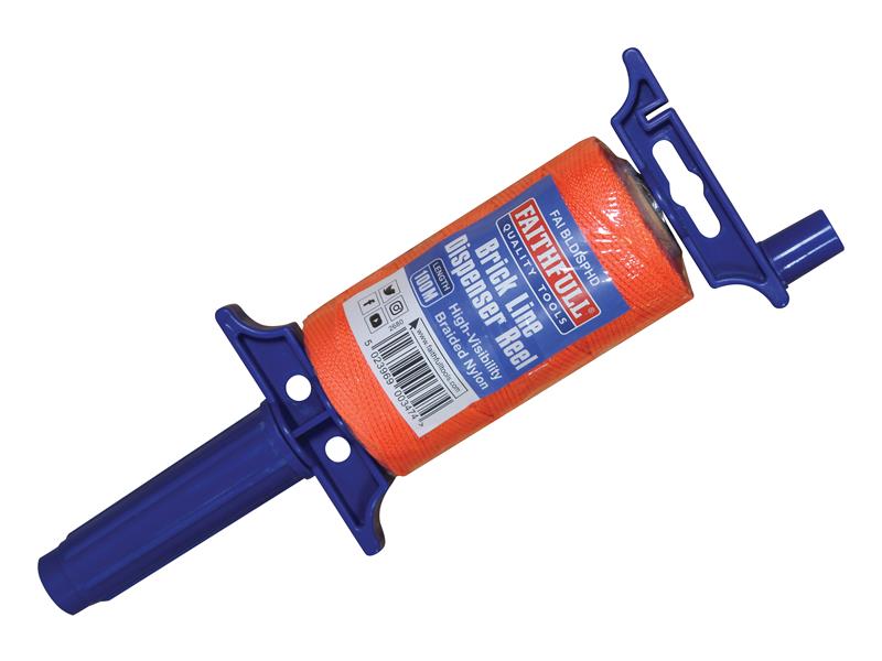 Faithfull Brick Line Dispenser Reel with Hi-Vis Line 100m (330ft) FAIBLDISPHD