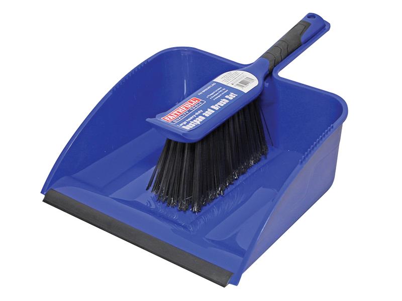 Faithfull Large Plastic Dustpan & Brush Set FAIBRDUSTLRG