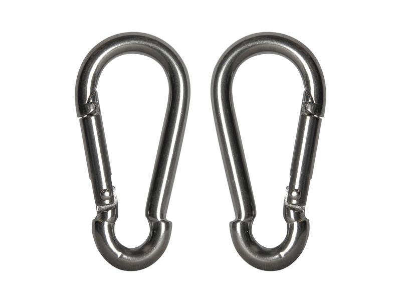 Faithfull Fire Brigade Snap Hook Stainless Steel 6mm (Pack 2) FAICHFBS60S