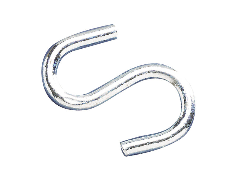 Faithfull S-Hooks 5mm Zinc Plated (Pack 10) FAICHSH5010