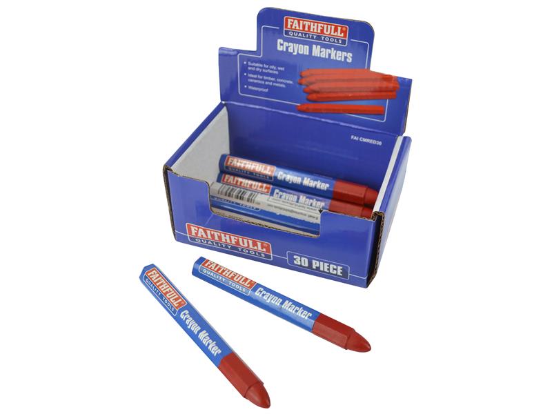 Faithfull Crayon Marker Red (CDU 30) FAICMRED30