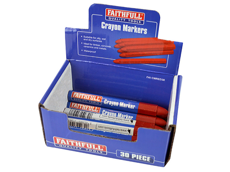 Faithfull Crayon Marker Red (CDU 30) FAICMRED30