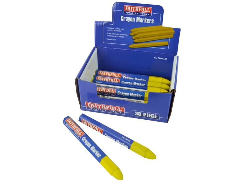 Faithfull Crayon Marker Yellow (CDU 30) FAICMYEL30