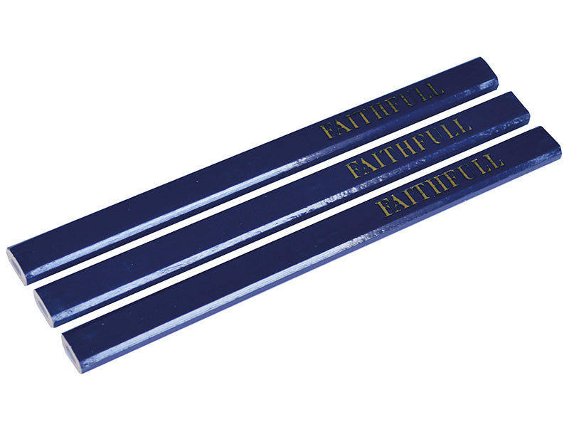 Faithfull Carpenter's Pencils - Blue / Soft (Pack 3) FAICPB