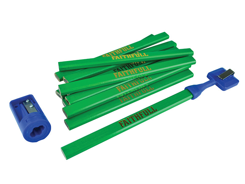 Faithfull Carpenter's Pencil Kit Green / Hard (Pack 12) FAICPGKIT