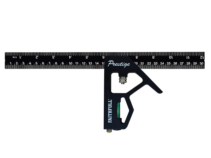 Faithfull Prestige Combination Square Black Aluminium 300mm (12in) FAICS300CNC