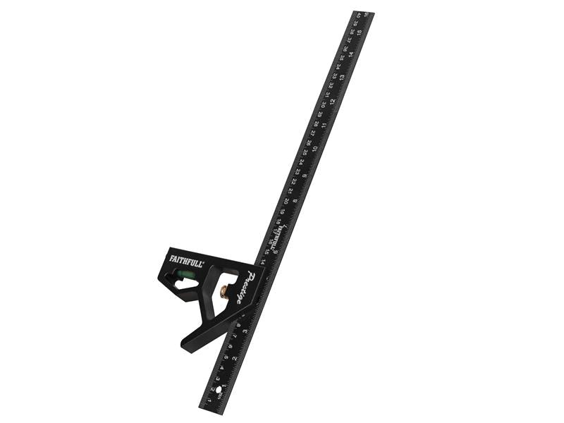 Faithfull Prestige Combination Square Black Aluminium 400mm (16in) FAICS400CNC