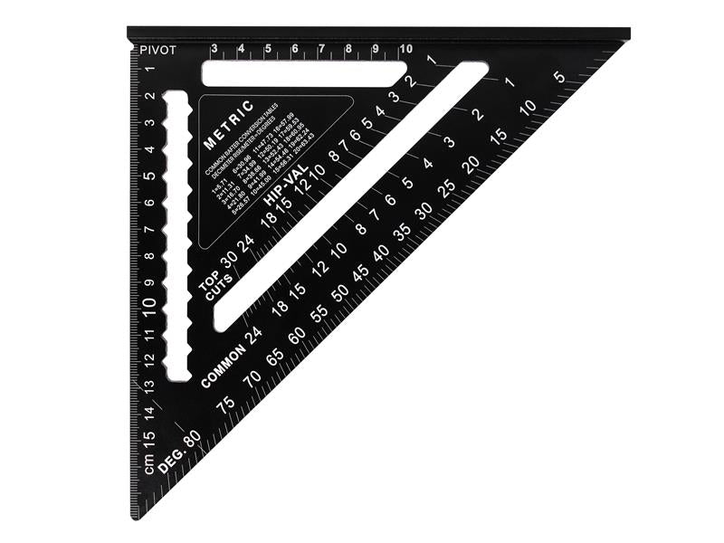 Faithfull 180mm Quick Roofing Square Black Aluminium Metric FAICSQ7MCNC