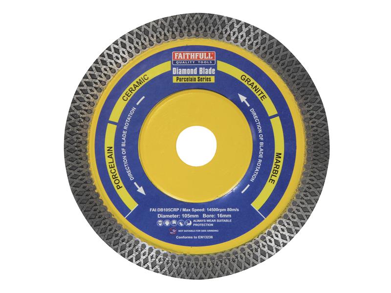 Faithfull Porcelain Diamond Blade 105 x 16mm FAIDB105CRP