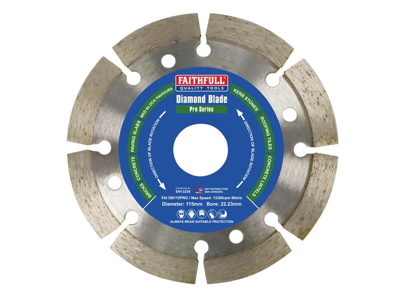 Faithfull Professional Diamond Blade 115 x 22mm FAIDB115PRO