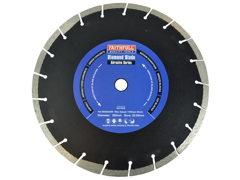 Faithfull Abrasive Diamond Blade 300 x 20mm FAIDB300ABR