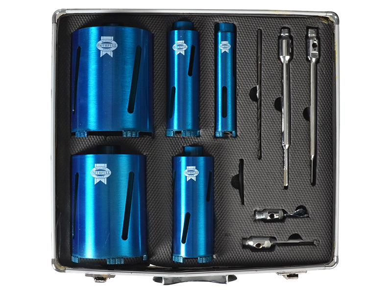 Faithfull Diamond Core Drill Kit & Case Set of 11 FAIDCKIT11