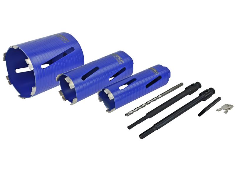 Faithfull Diamond Core Drill Kit & Case Set of 7 FAIDCKIT7
