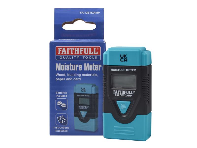 Faithfull Damp & Moisture Meter LCD Display FAIDETDAMP