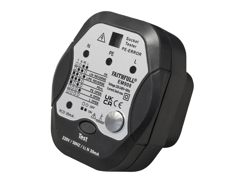 Faithfull Socket Polarity Tester with RCD Test Function FAIDETSOCRCD