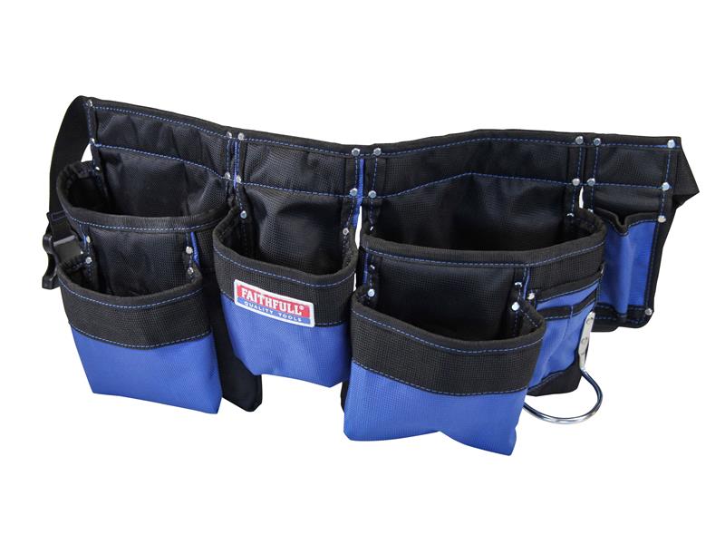 Faithfull Double Tool & Nail Pouch 2100D Nylon Size 260 x 600mm FAIDTNPN
