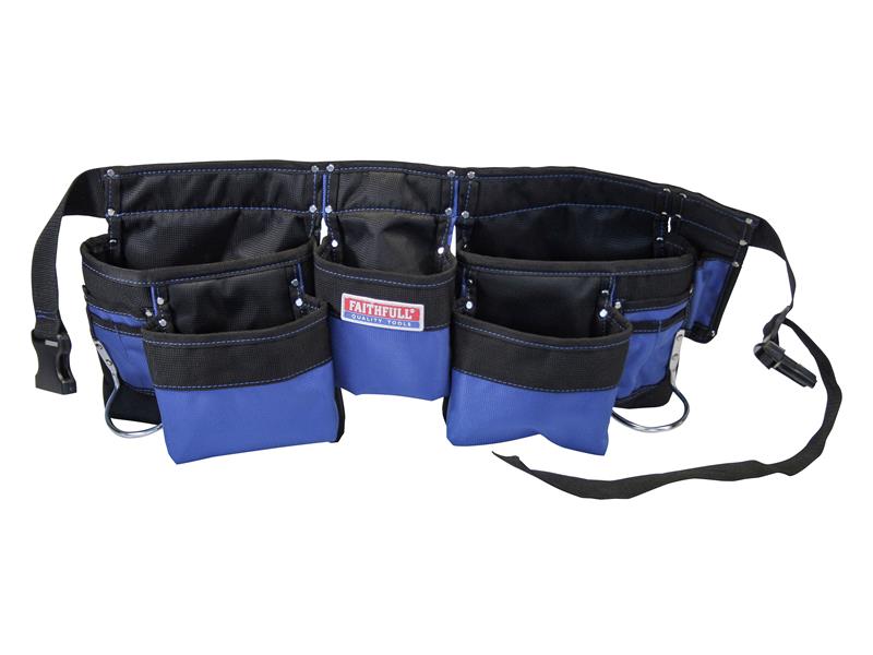 Faithfull Double Tool & Nail Pouch 2100D Nylon Size 260 x 600mm FAIDTNPN