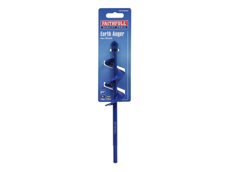 Faithfull Earth Auger Drill Bit 40 x 220mm For fence posts boreholes FAIEA40220