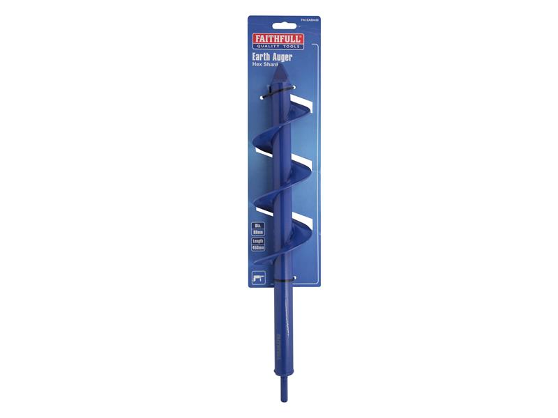 Faithfull Earth Auger Drill Bit 80 x 450mm For fence posts boreholes FAIEA80450