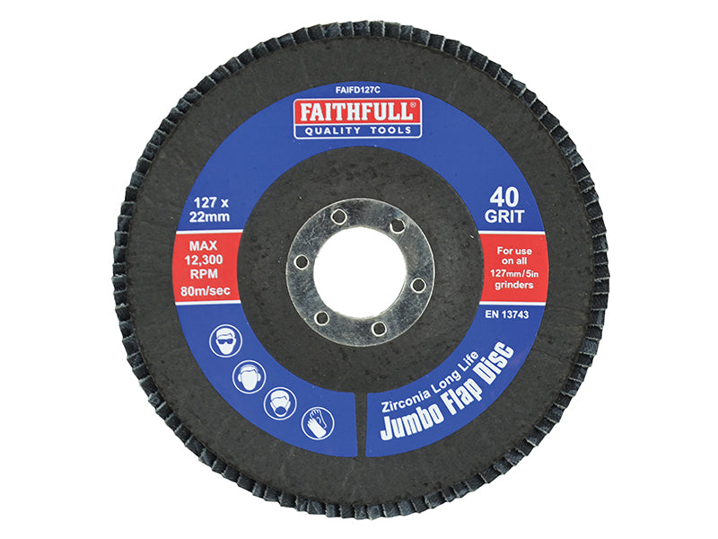 Faithfull Abrasive Jumbo Flap Disc 127mm Coarse FAIFD127C