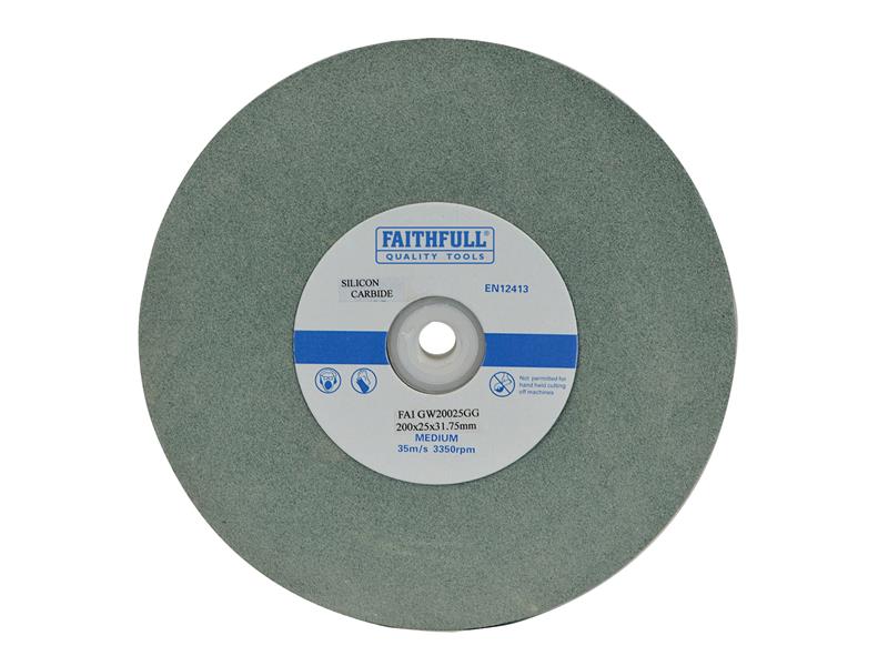 Faithfull General Purpose Grinding Wheel 200 x 25mm Green Grit FAIGW20025GG