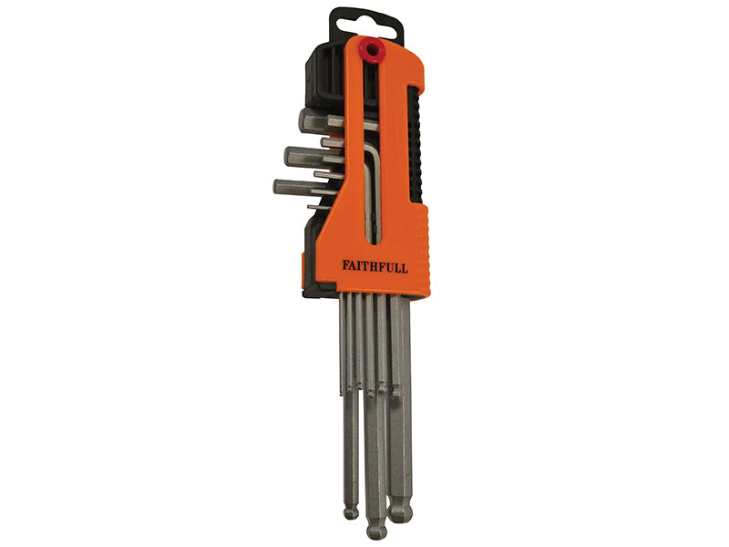 Faithfull Metric Long Arm Ball End Hex Key Set, 9 Piece FAIHKS9MBLA