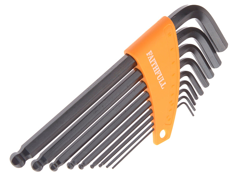 Faithfull Metric Ball End Long Arm Hexagon Key Set, 9 Piece FAIHKS9MLB