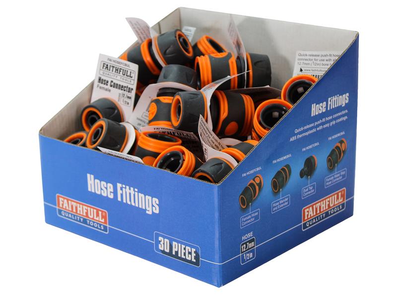Faithfull Plastic Female Hose Connector (Box 30) FAIHOSEFCBUL
