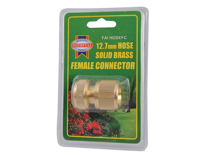 Faithfull Brass Female Hose Connector 12.5mm (1/2in) FAIHOSEFC