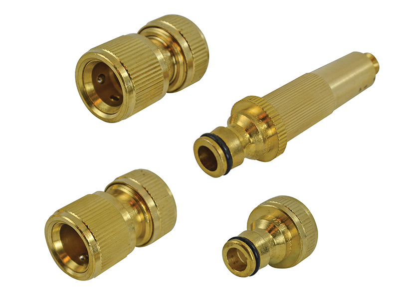 Faithfull Brass Nozzle & Fittings Kit 4 Piece 12.5mm (1/2in) FAIHOSESET4