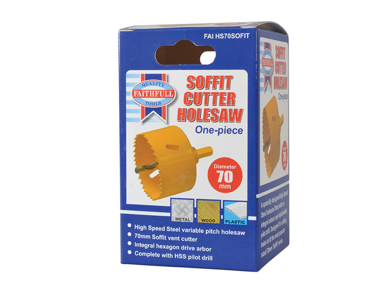Faithfull Soffit Cutter Holesaw 70mm One Piece FAIHS70SOFIT