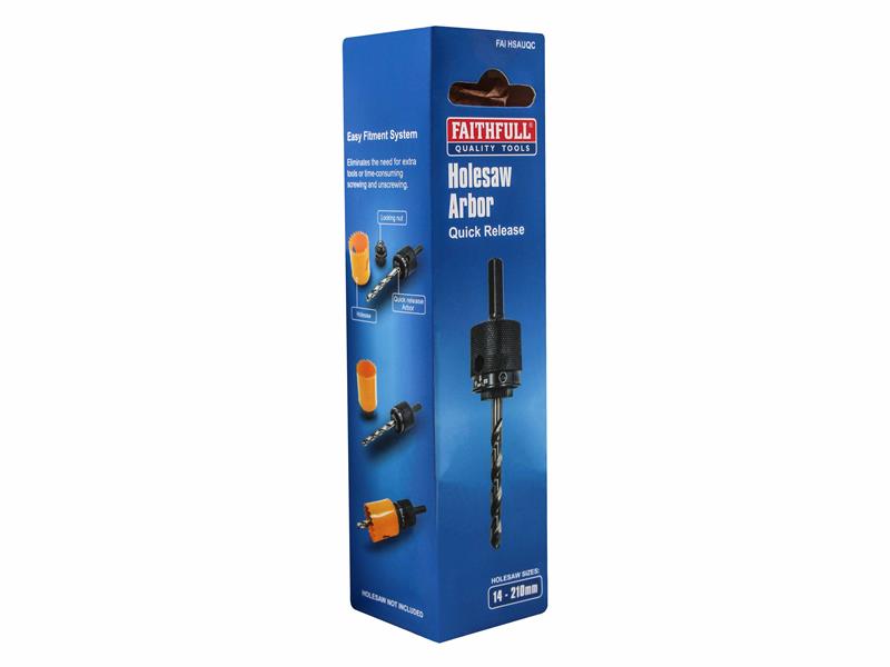 Faithfull Universal Quick Release Holesaw Arbor Set Spring Loaded FAIHSAUQC