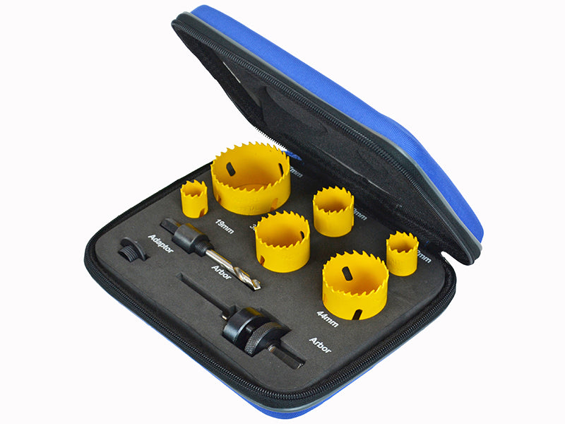 Faithfull Universal Varipitch Holesaw Plumber's Kit, 9 Piece 19-57mm FAIHSKP