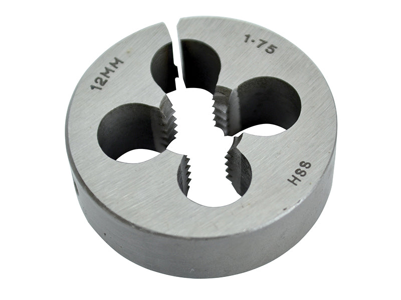 Faithfull HSS Straight Flute Split Die M12 x 1.75, 1.1/2in OD FAIHSSDM12